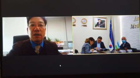 Международное видео заседание  университета Ю.Кореи  и Андижанского государственного медицинского института.