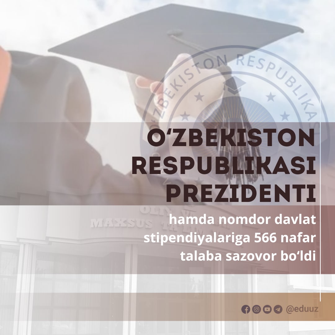 WE CONGRATULATE  OUR STUDENTS WITH RECEIVING THE NOMINAL STATE SCHOLARSHIP OF THE PRESIDENT OF THE REPUBLIC OF UZBEKISTAN!